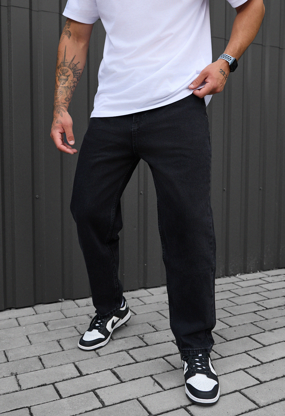Blugi Staff 923 black regular mom