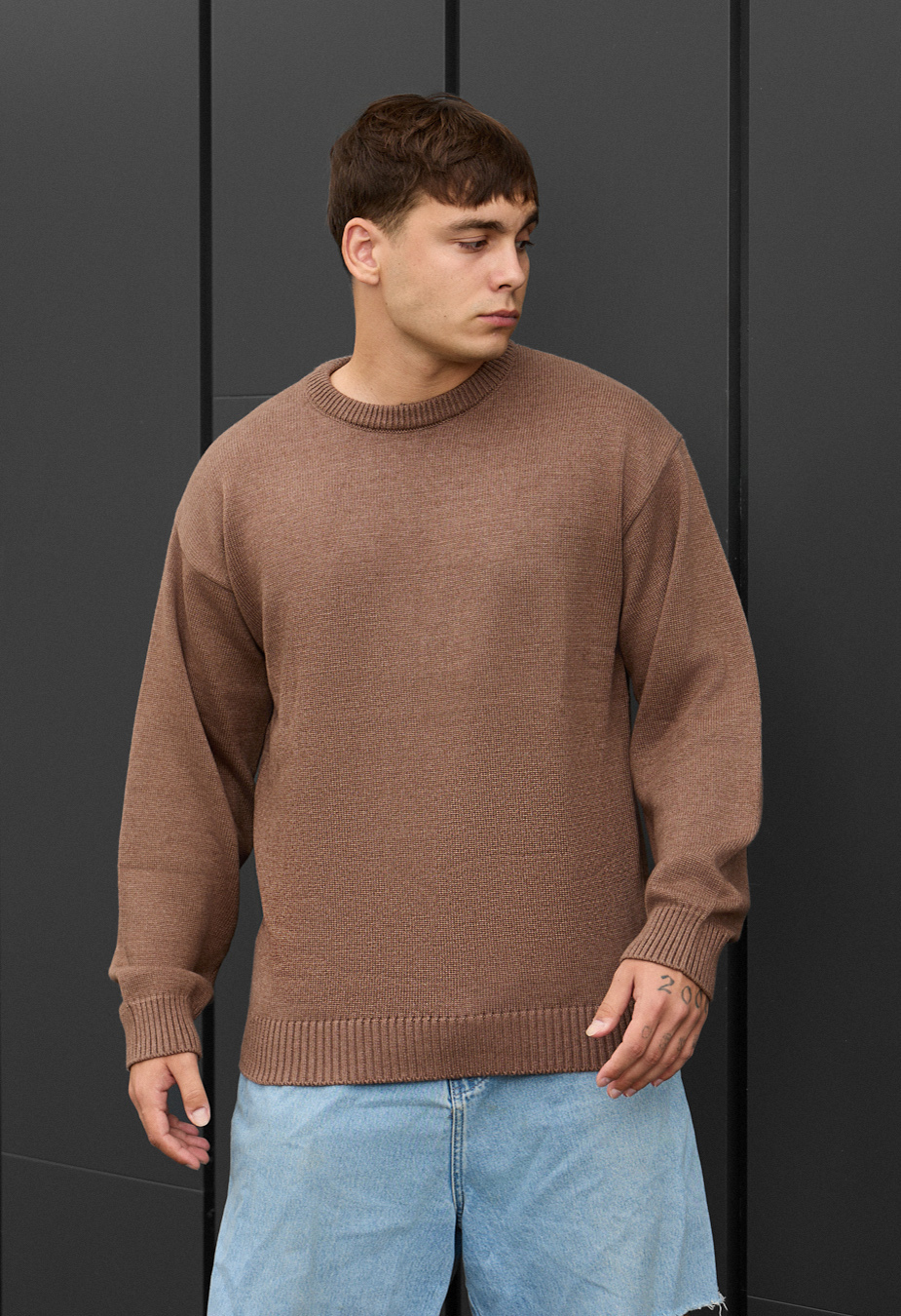 Pulover tricotat Staff 102 brown