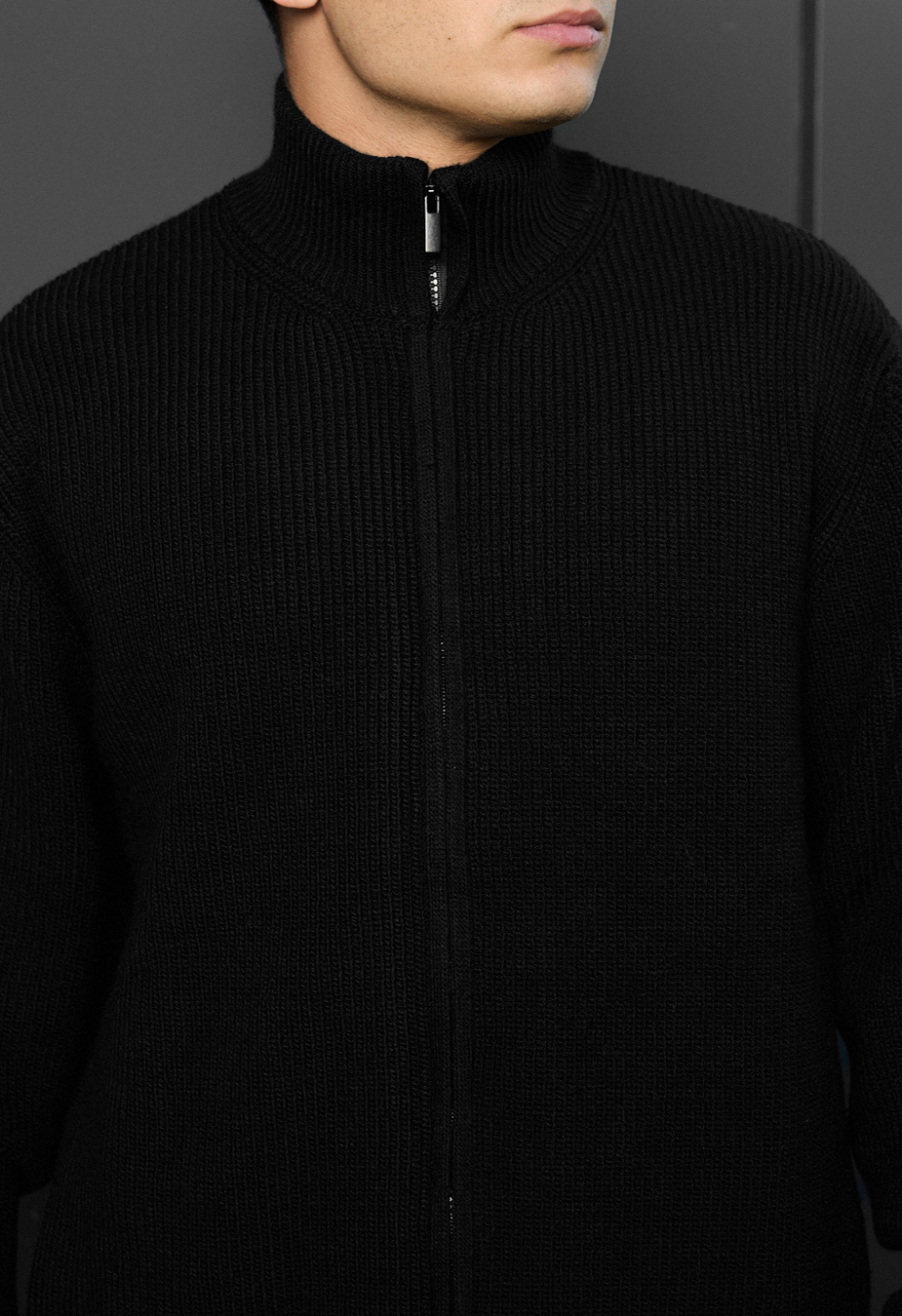 Pulover tricotat Staff 99 black oversize.