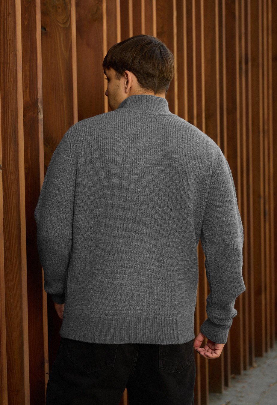 Pulover tricotat Staff 99 gray oversize