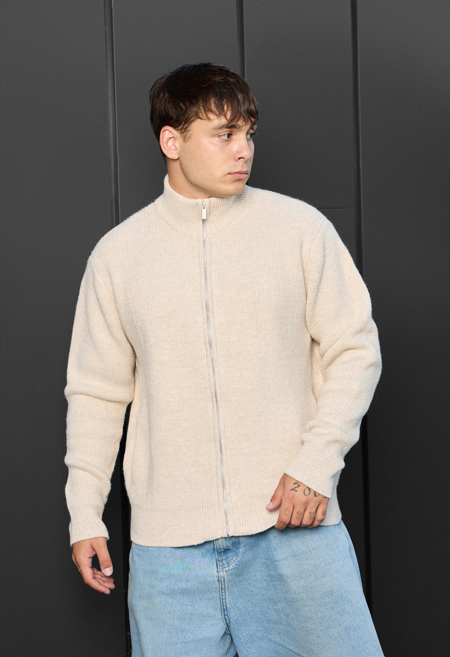 Pulover tricotat Staff 99 milk oversize