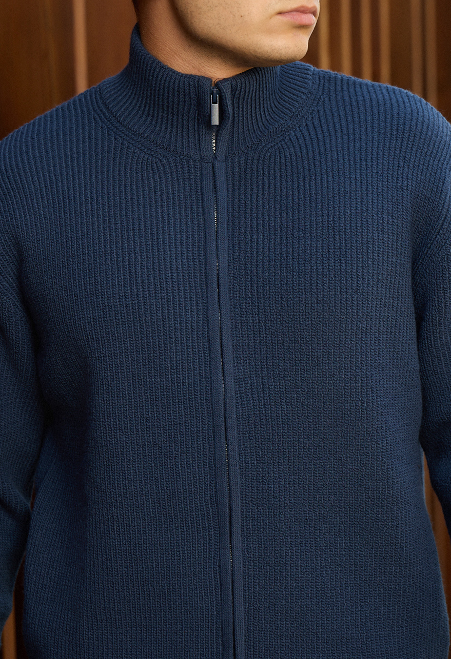 Pulover tricotat Staff 99 navy oversize