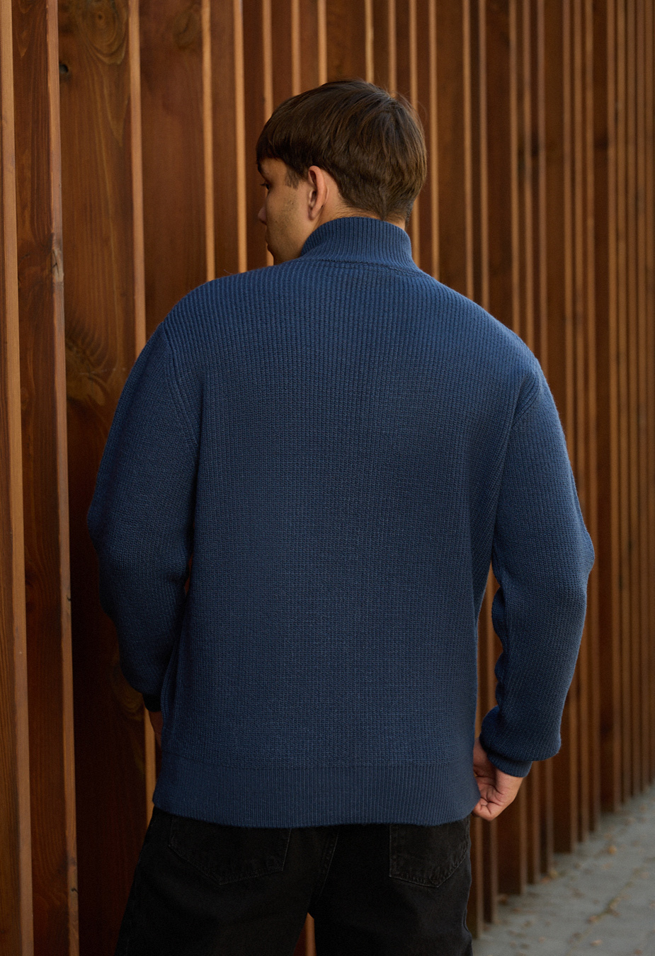 Pulover tricotat Staff 99 navy oversize