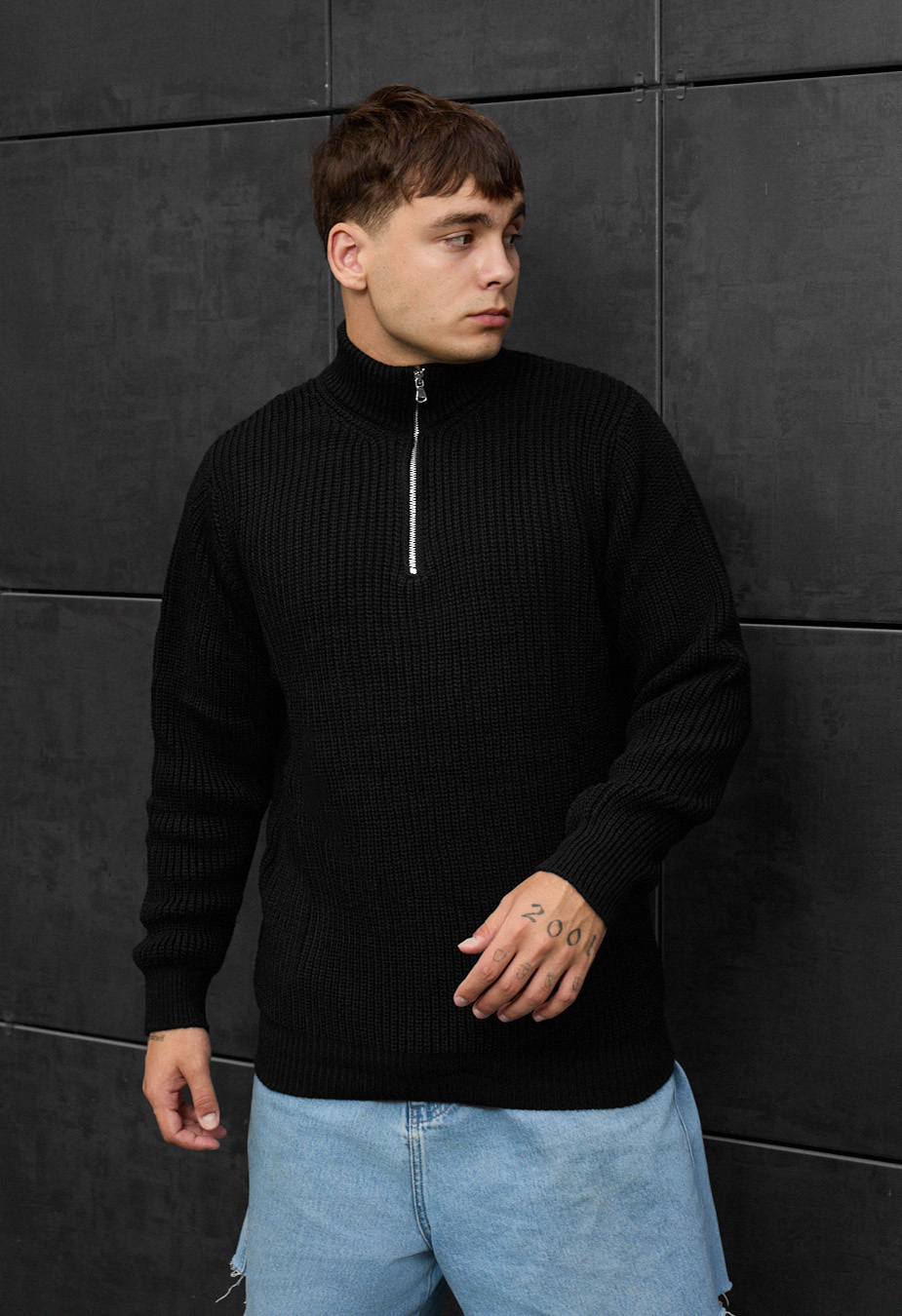 Pulover tricotat Staff 91 black oversize