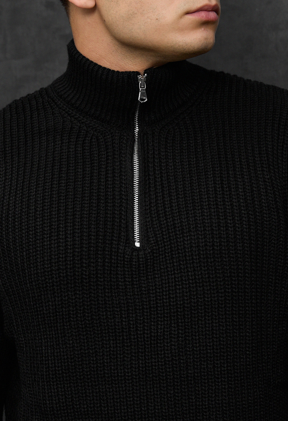 Pulover tricotat Staff 91 black oversize