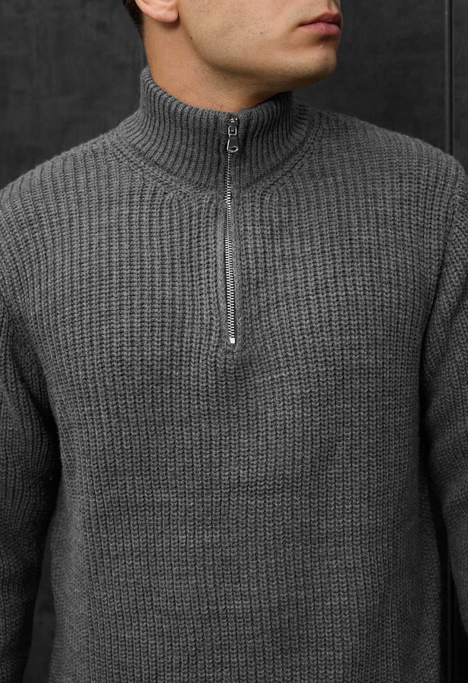 Pulover tricotat Staff 91 gray oversize