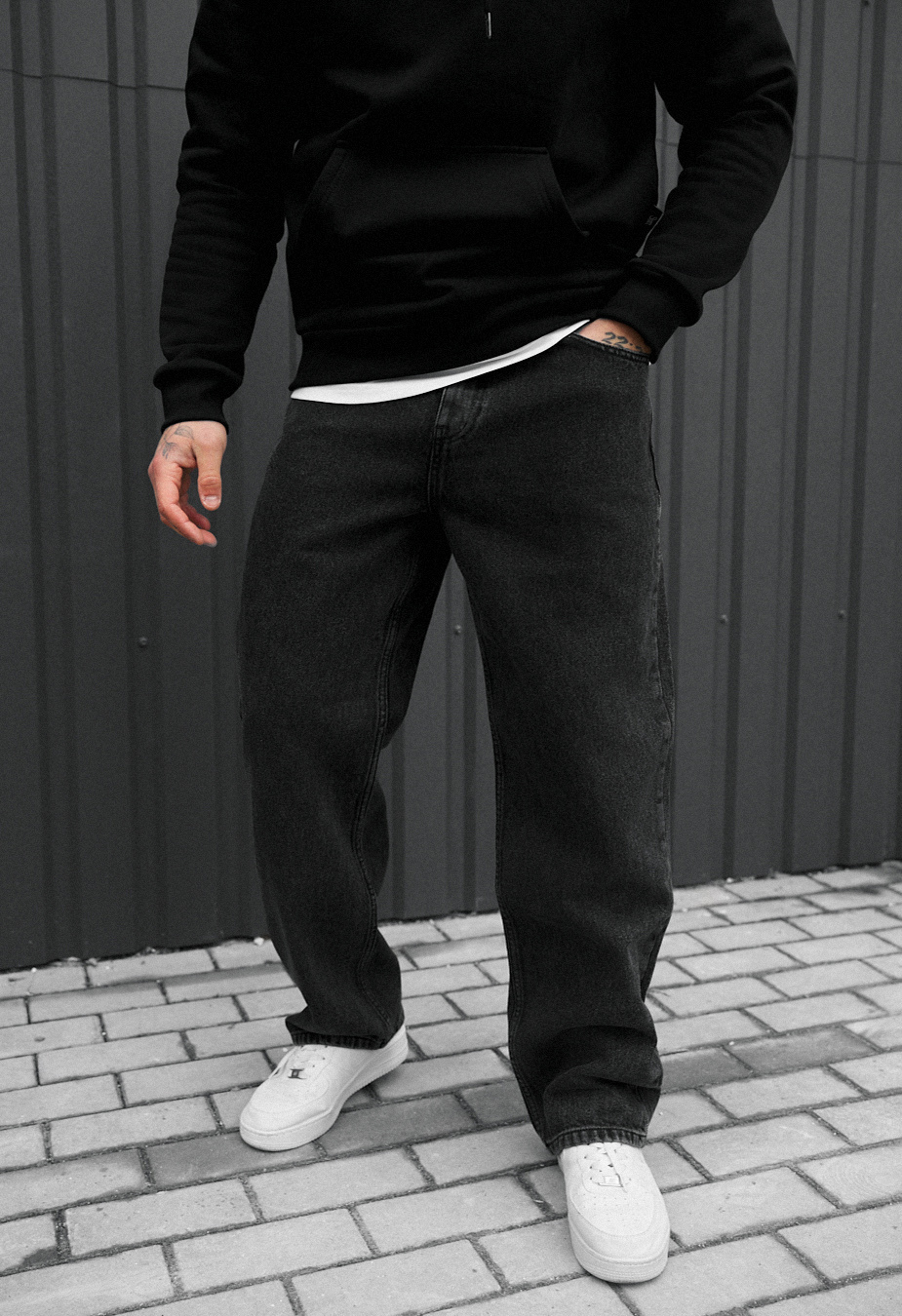 Blugi Staff 040 dark gray baggy