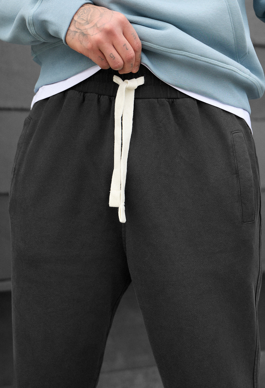 Pantaloni de jogging Staff dio gray2 oversize