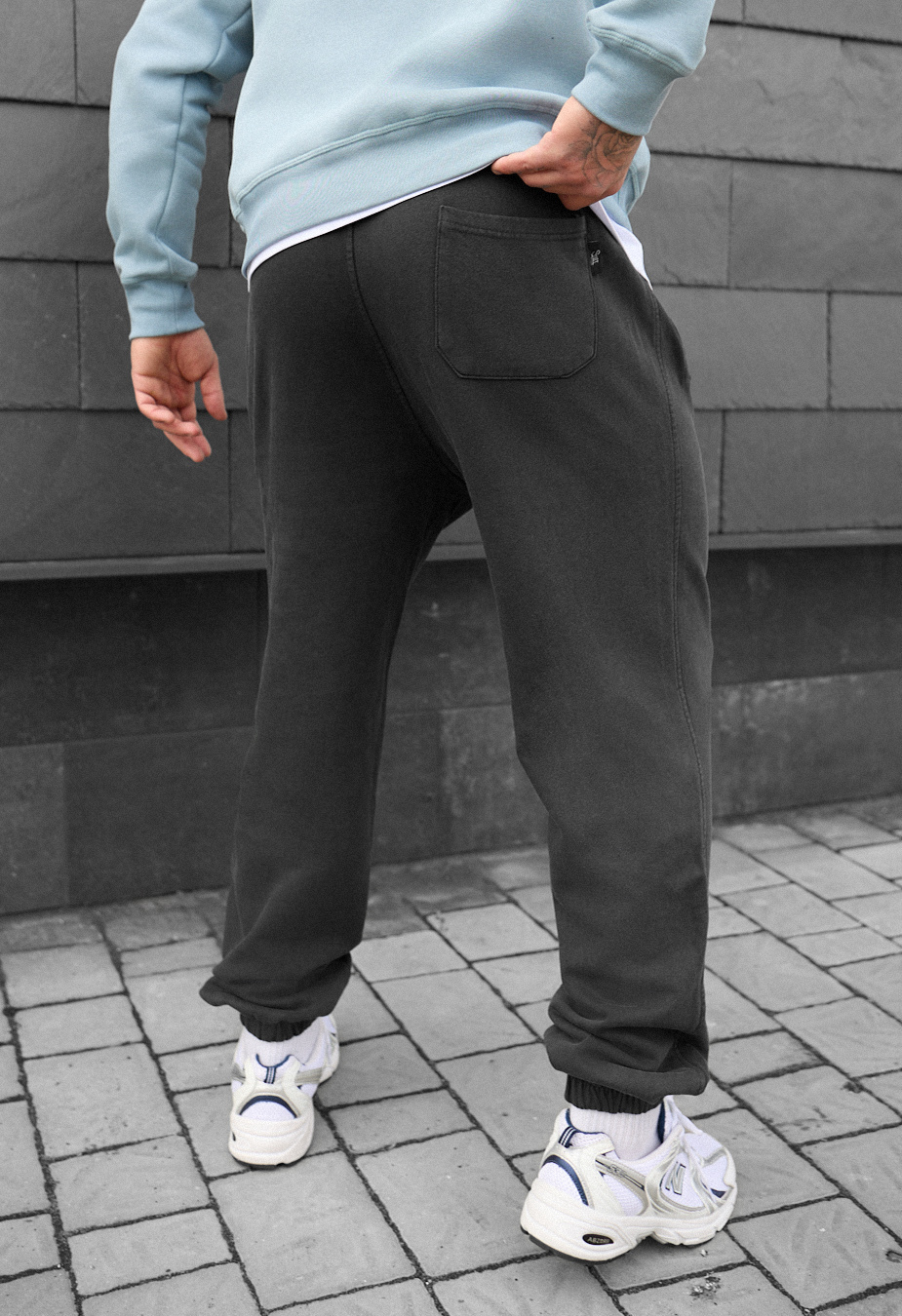 Pantaloni de jogging Staff dio gray2 oversize