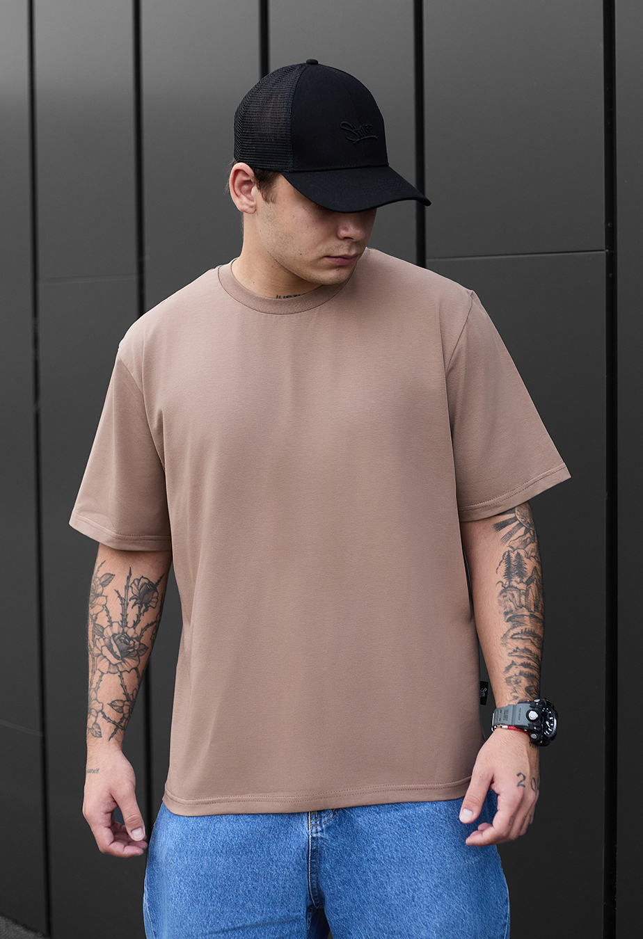 Tricou Staff brown turquoise oversize