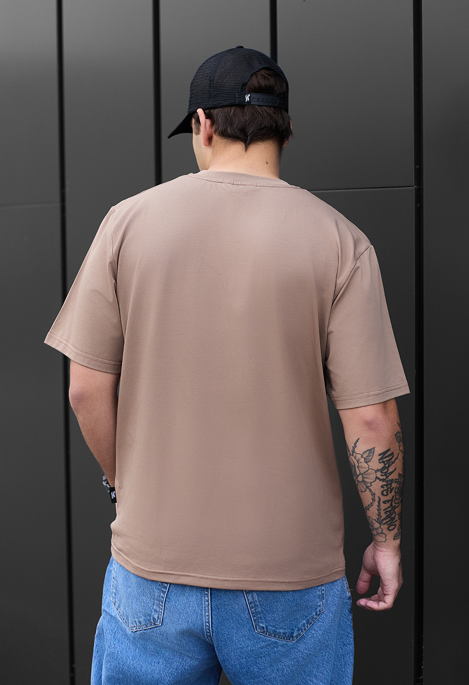 Tricou Staff brown turquoise oversize