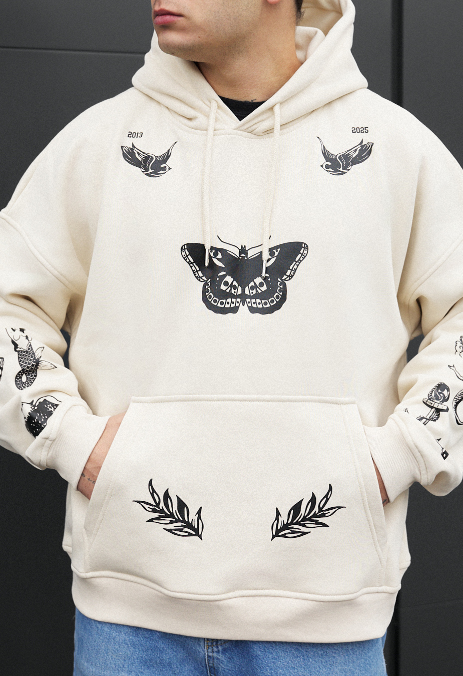 Hanorac Staff butterfly oversize fleece