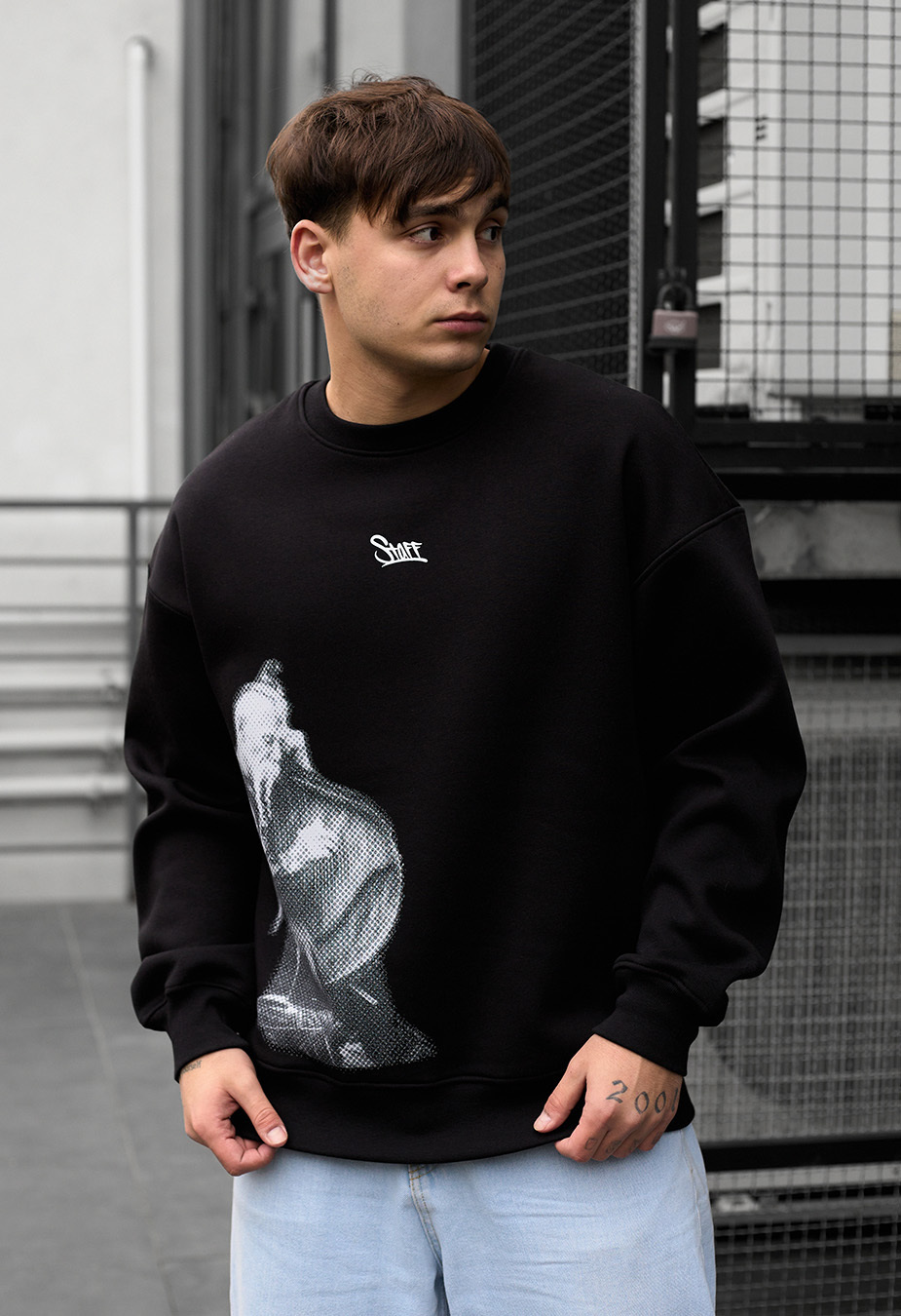 Bluză de trening Staff bandurier  oversize fleece