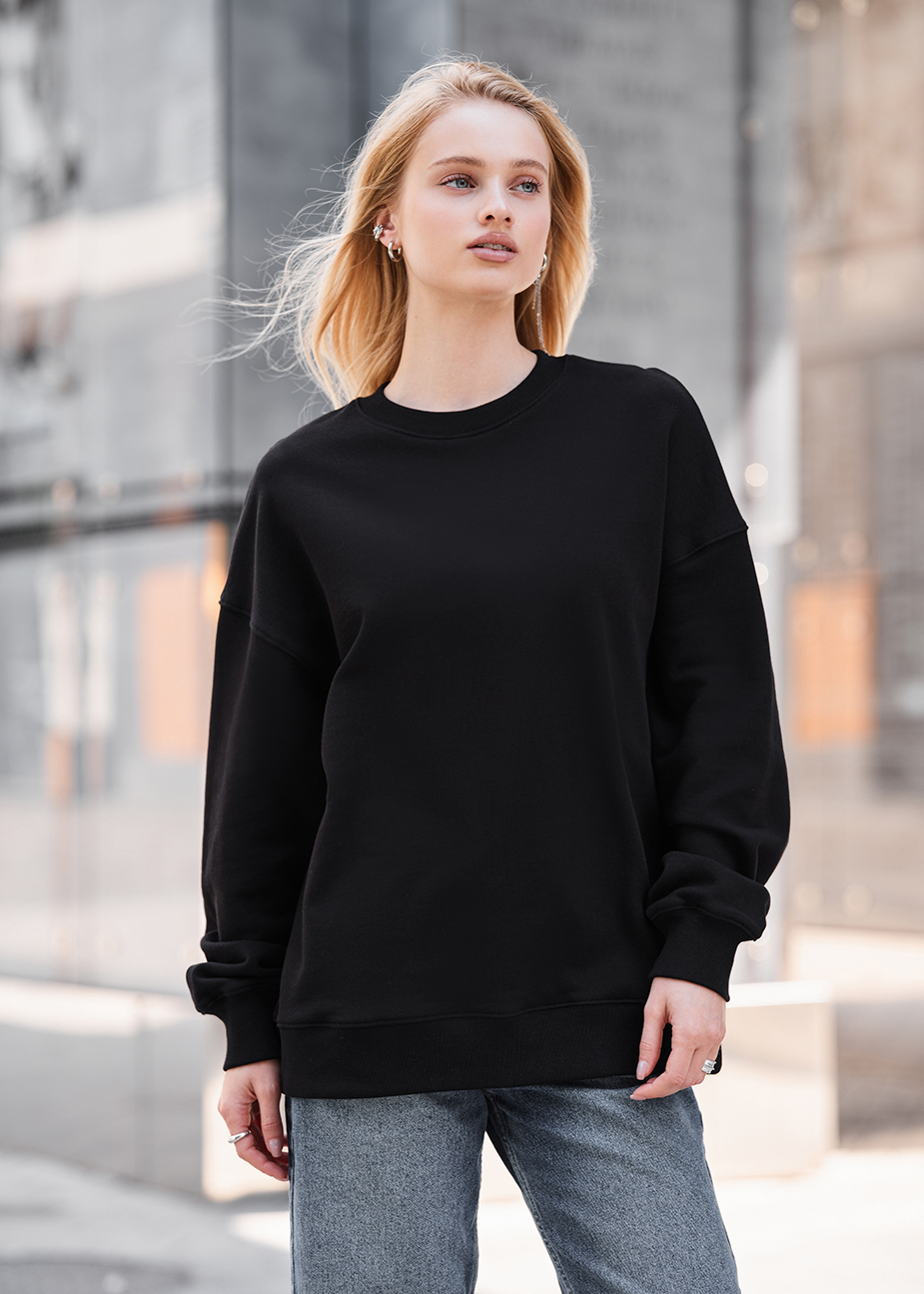 Bluză de damă Staff lay black oversize fleece
