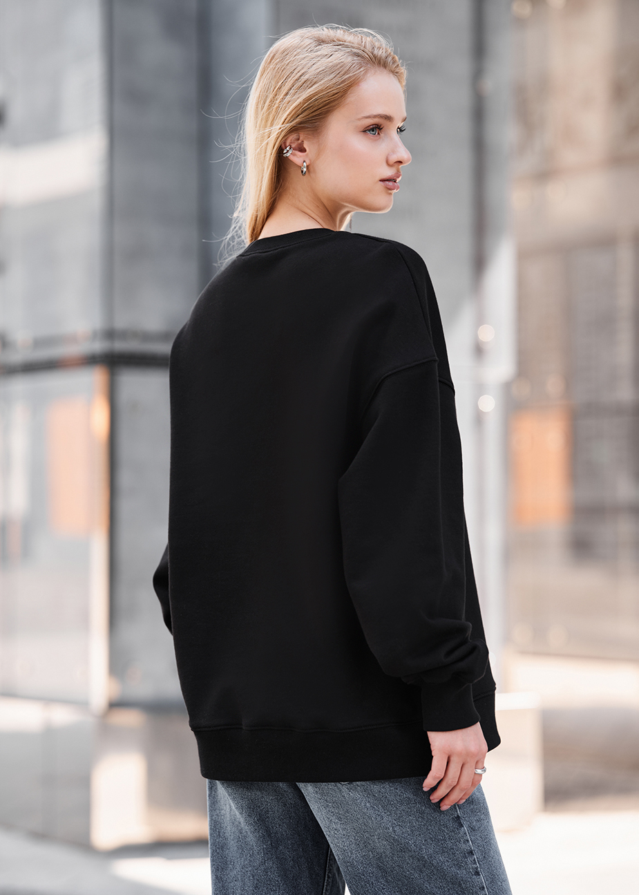 Bluză de damă Staff lay black oversize fleece