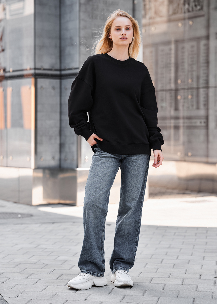 Bluză de damă Staff lay black oversize fleece