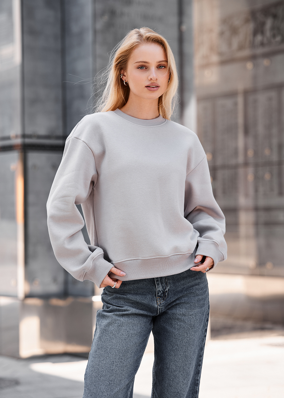 Bluză de trening de damă Staff lay light gray oversize fleece