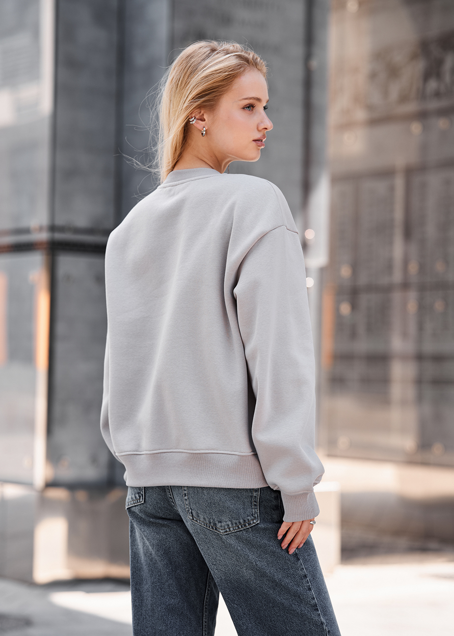 Bluză de trening de damă Staff lay light gray oversize fleece