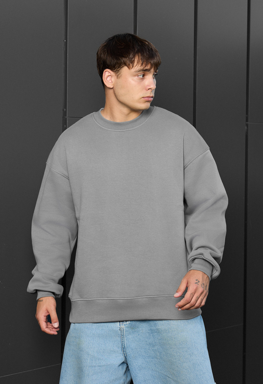 Bluză de trening Staff gray oversize fleece