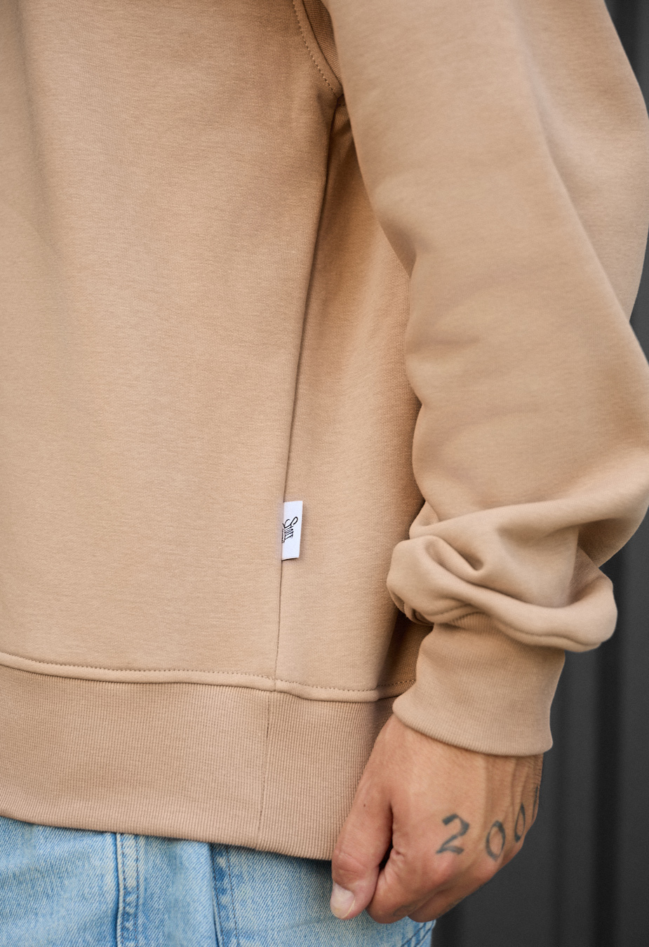 Bluză de trening Staff beige oversize fleece