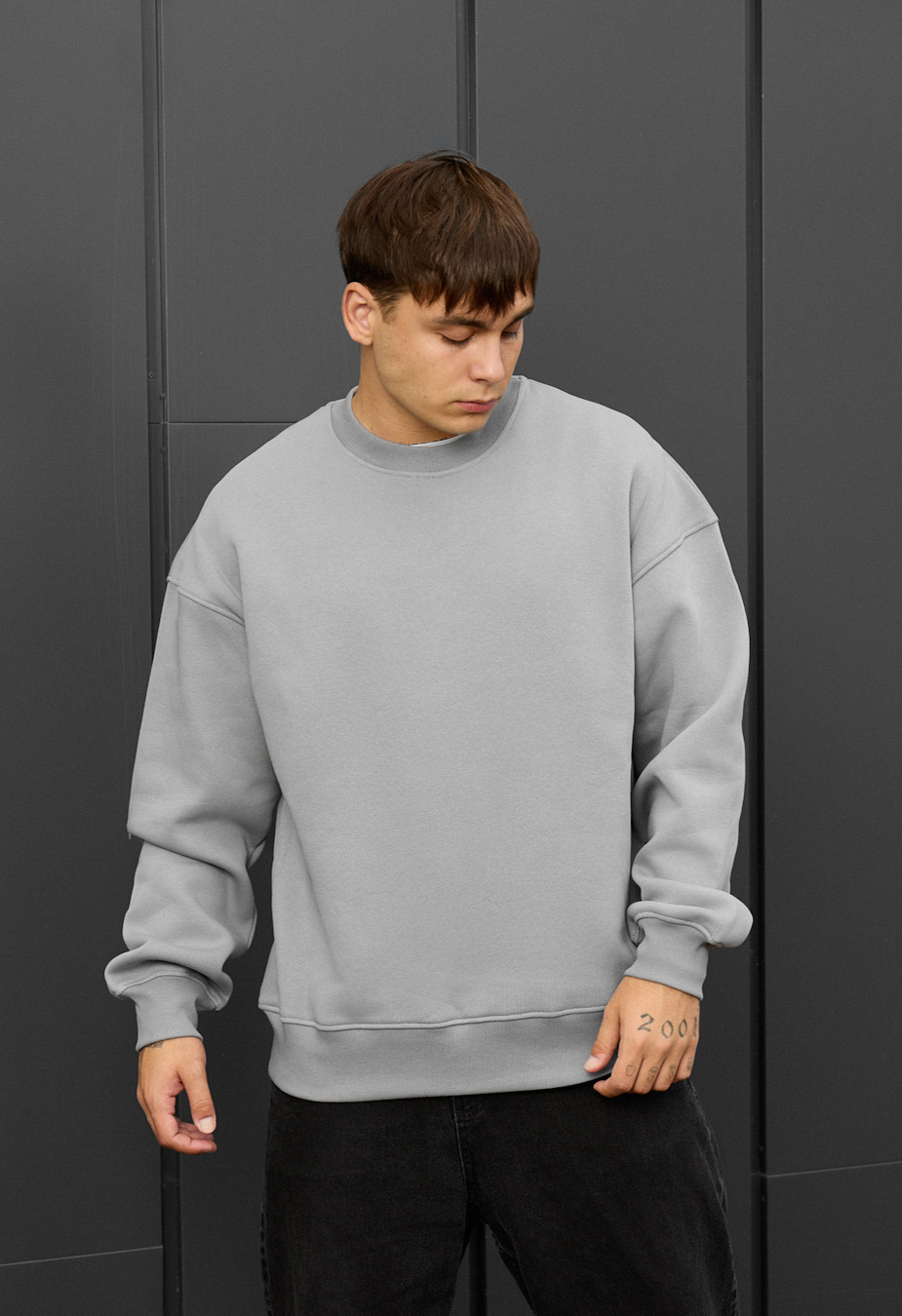 Bluză de trening Staff gray oversize fleece