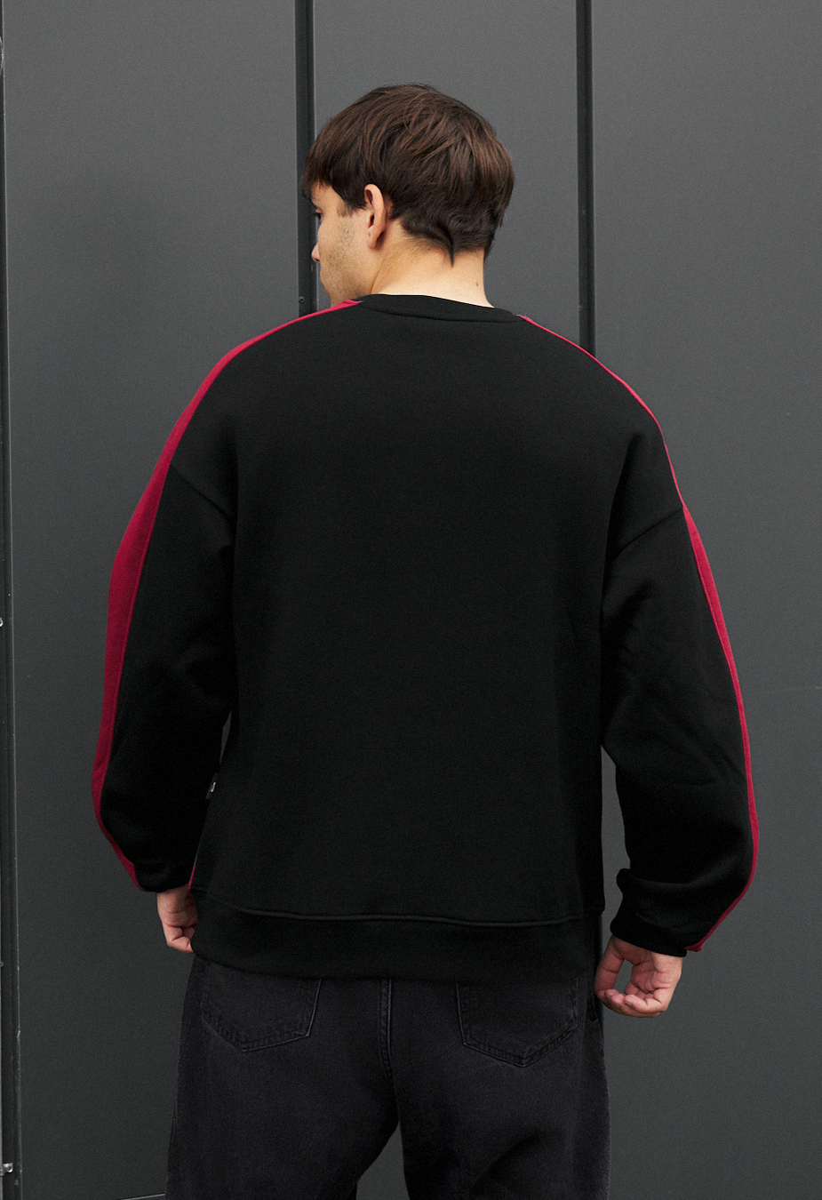 Bluză de trening Staff bordo & black logo reflective fleece