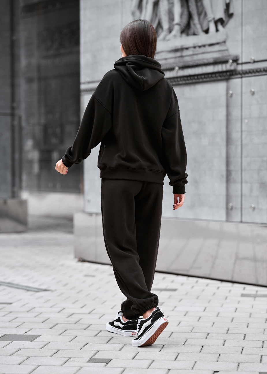 Costum de trening de damă Staff nu black oversize fleece