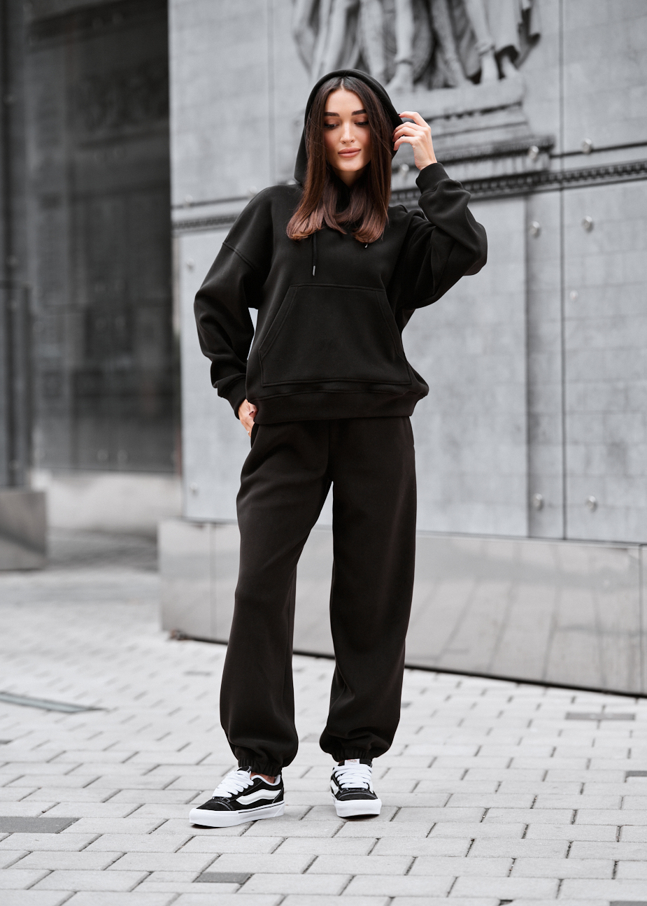 Costum de trening de damă Staff nu black oversize fleece