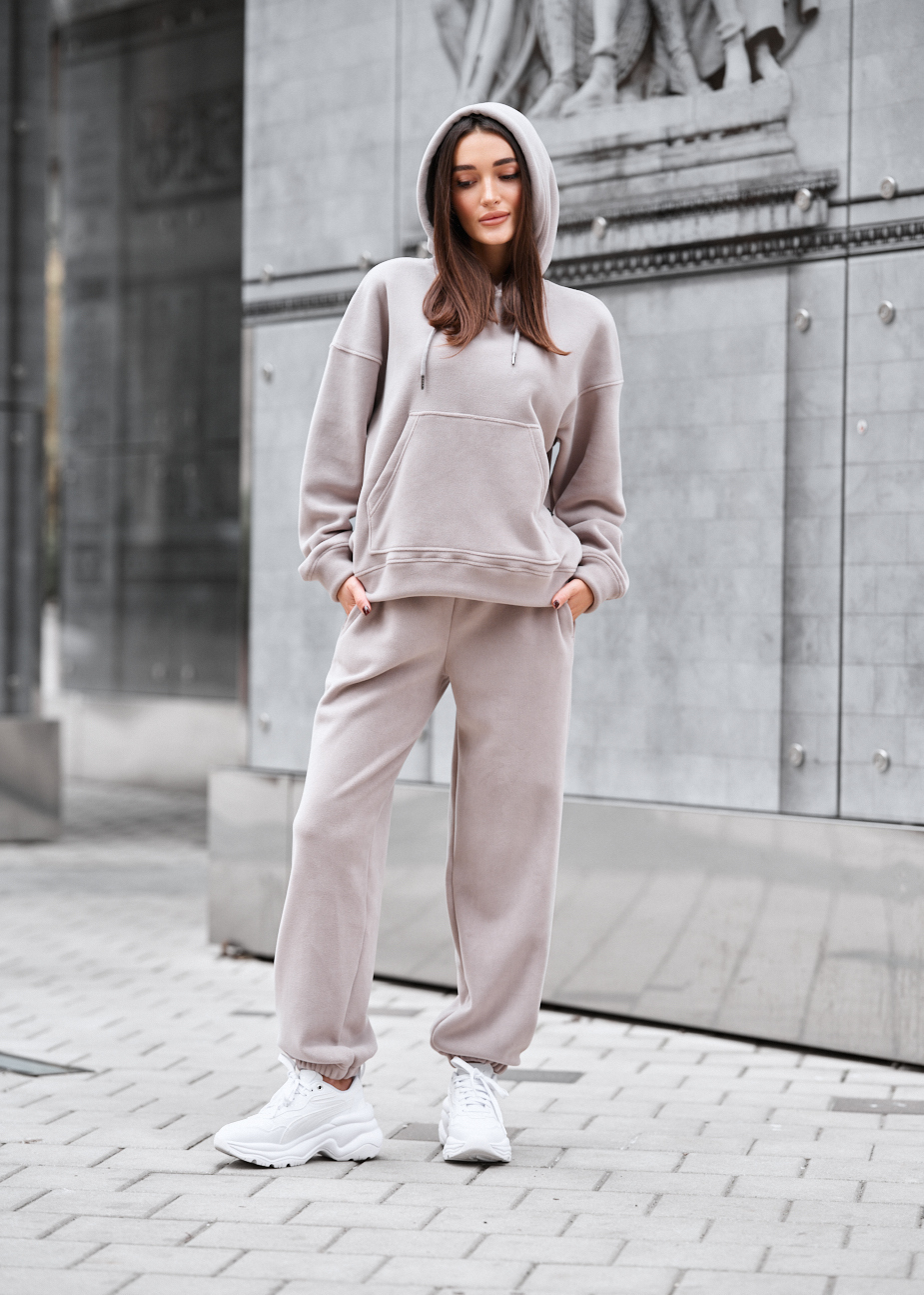 Costum de trening de damă Staff nu gray oversize fleece