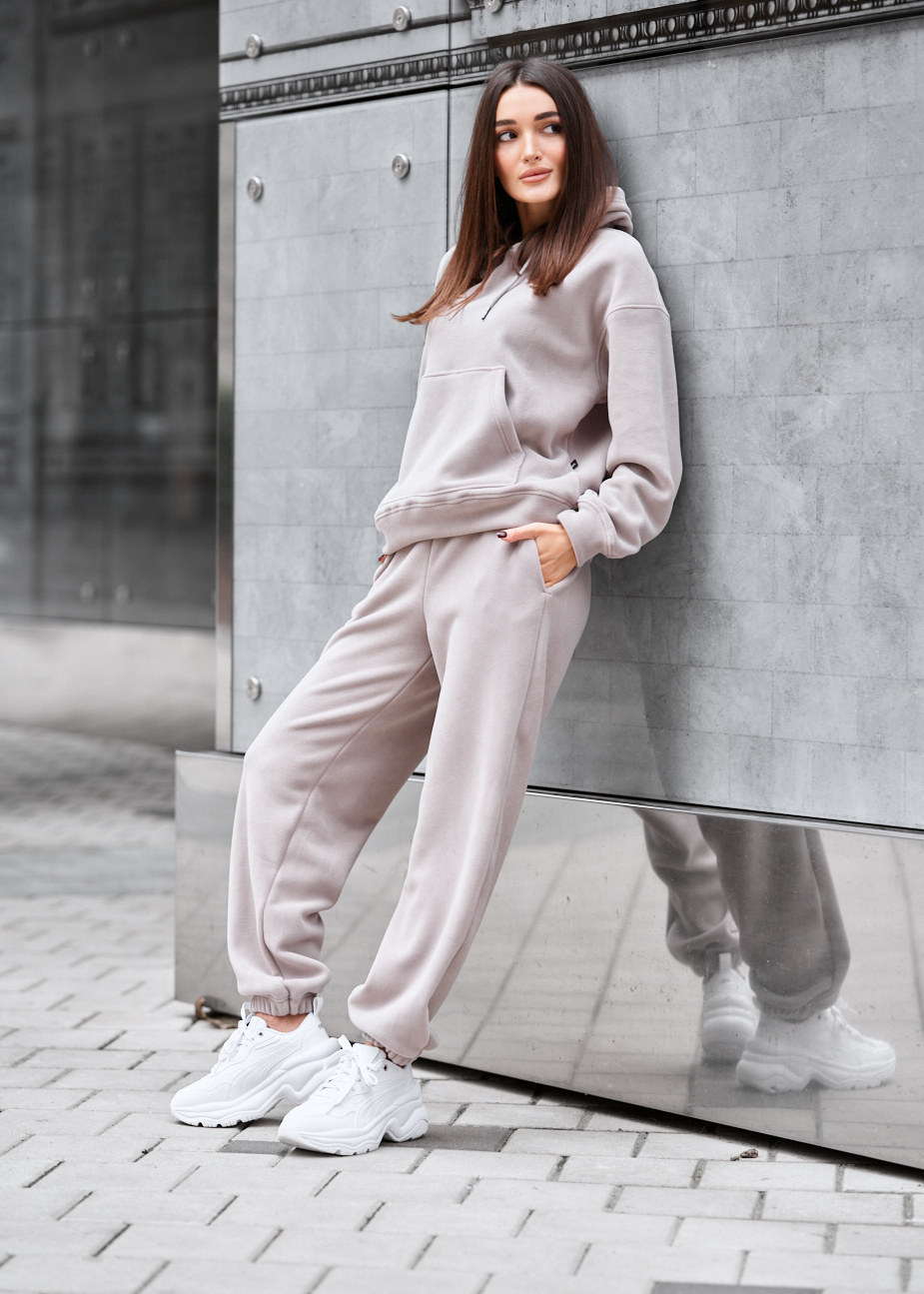 Costum de trening de damă Staff nu gray oversize fleece