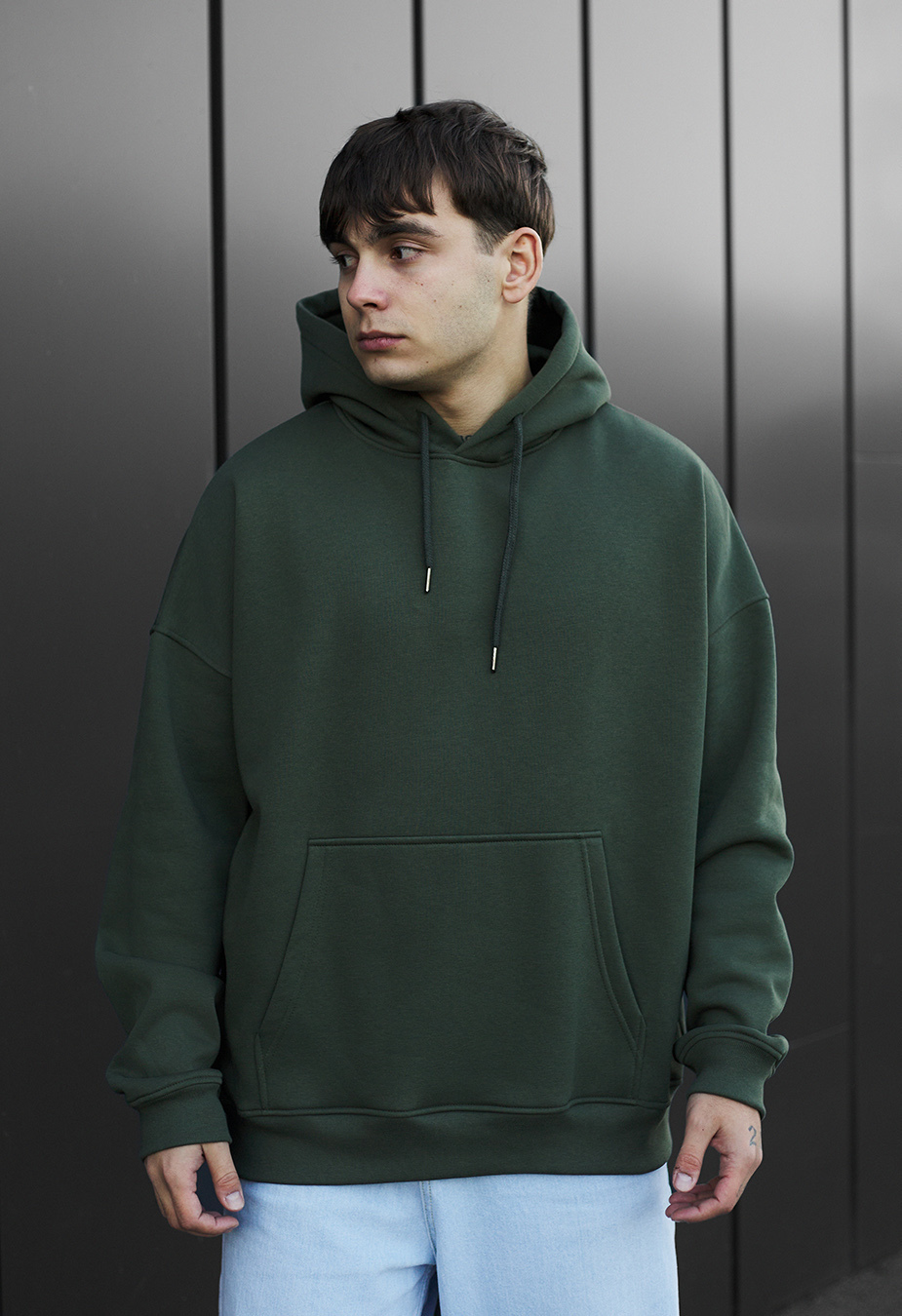 Hanorac Staff khaki basic oversize fleece