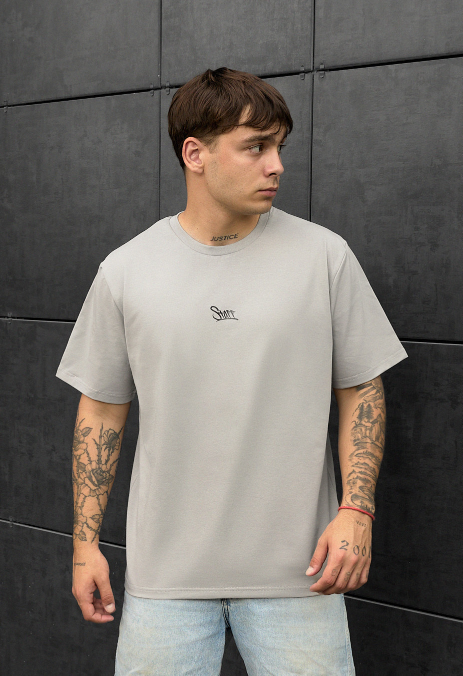 Tricou Staff gray logo