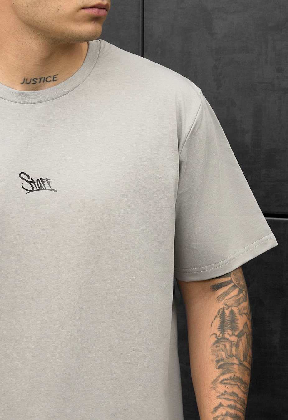 Tricou Staff gray logo