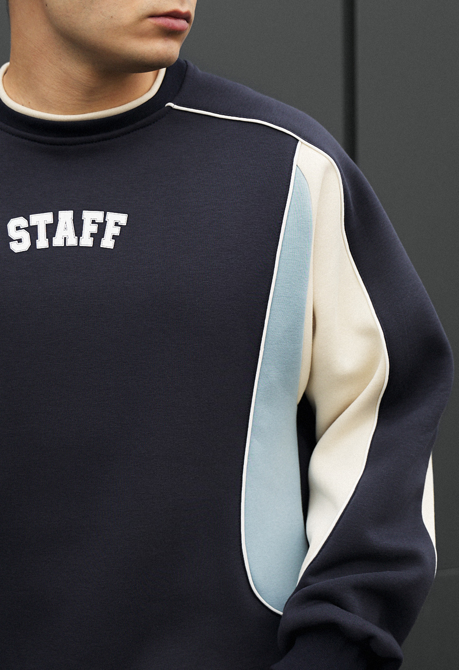 Bluză Staff logo reflective oversize fleece