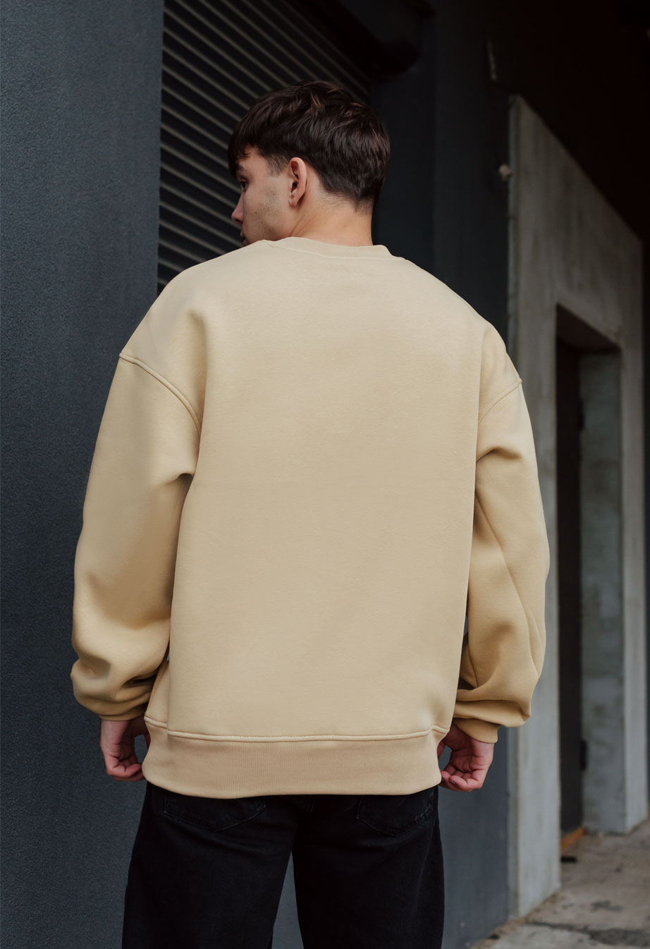 Bluză de trening Staff beige original oversize fleece