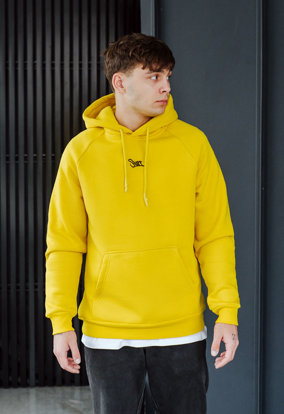 Hanorac Staff yellow logo oversize fleece