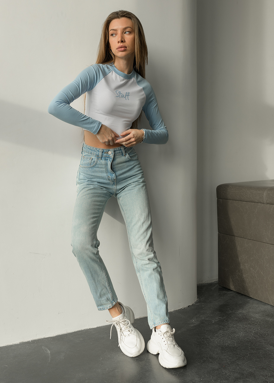 Top damă Staff flo logo blue