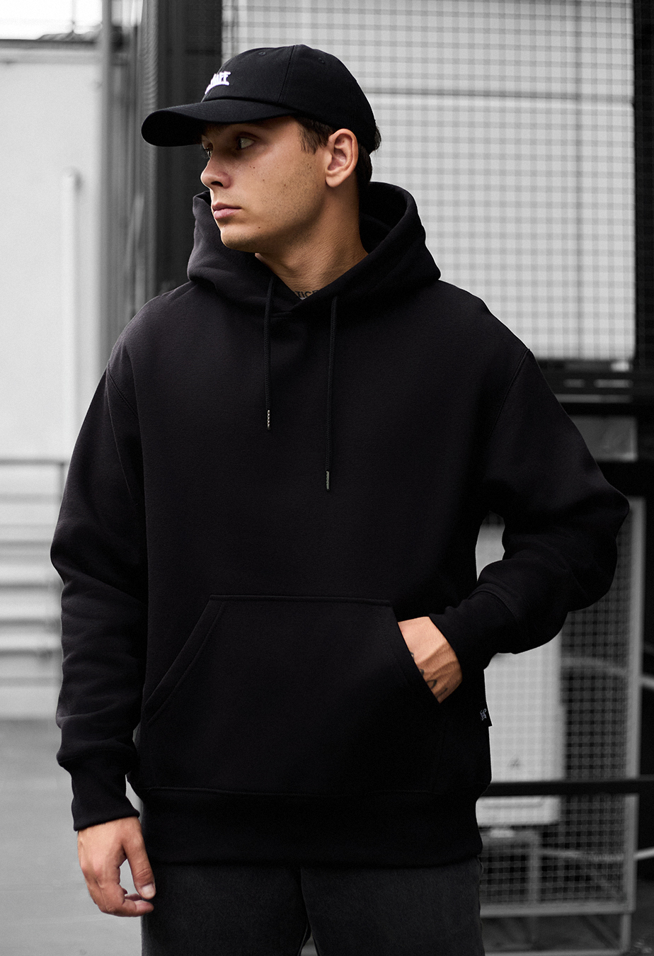 Hanorac Staff black basic oversize fleece