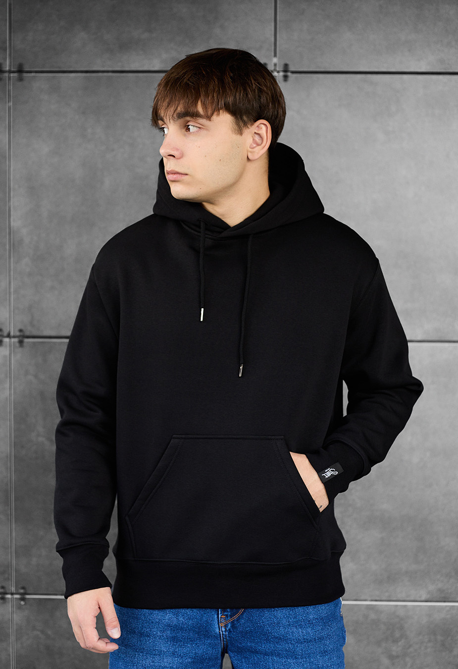 Hanorac Staff black basic oversize fleece