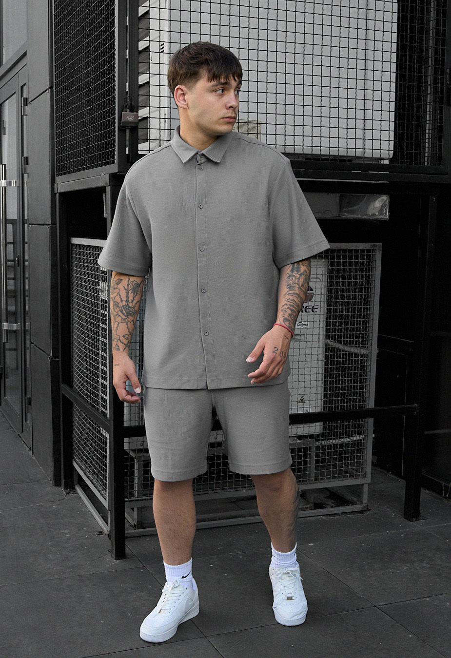 Set cămașă de vară + pantaloni scurți Staff rid gray