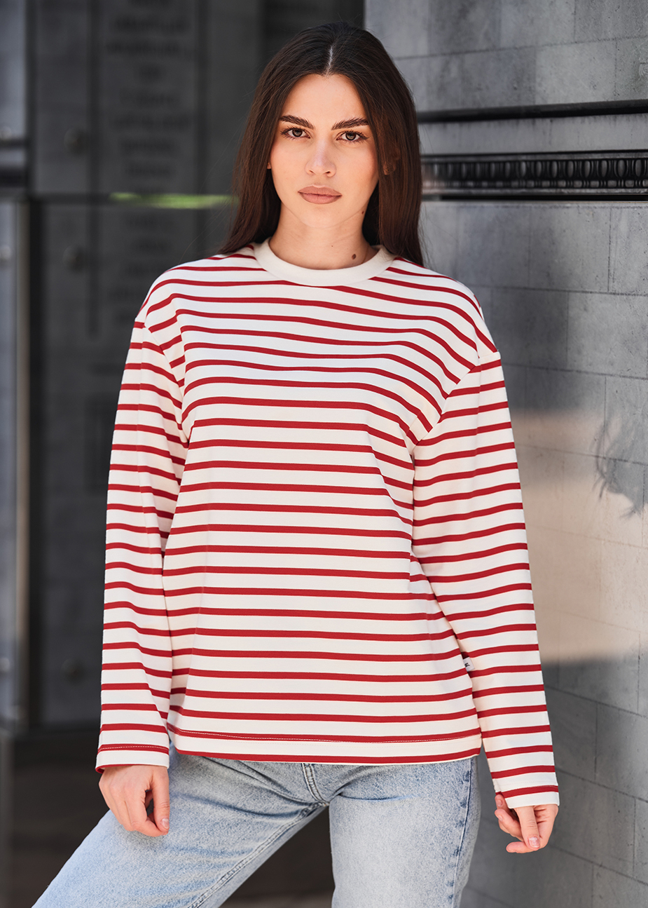 Bluză de damă Staff os stripes white & red
