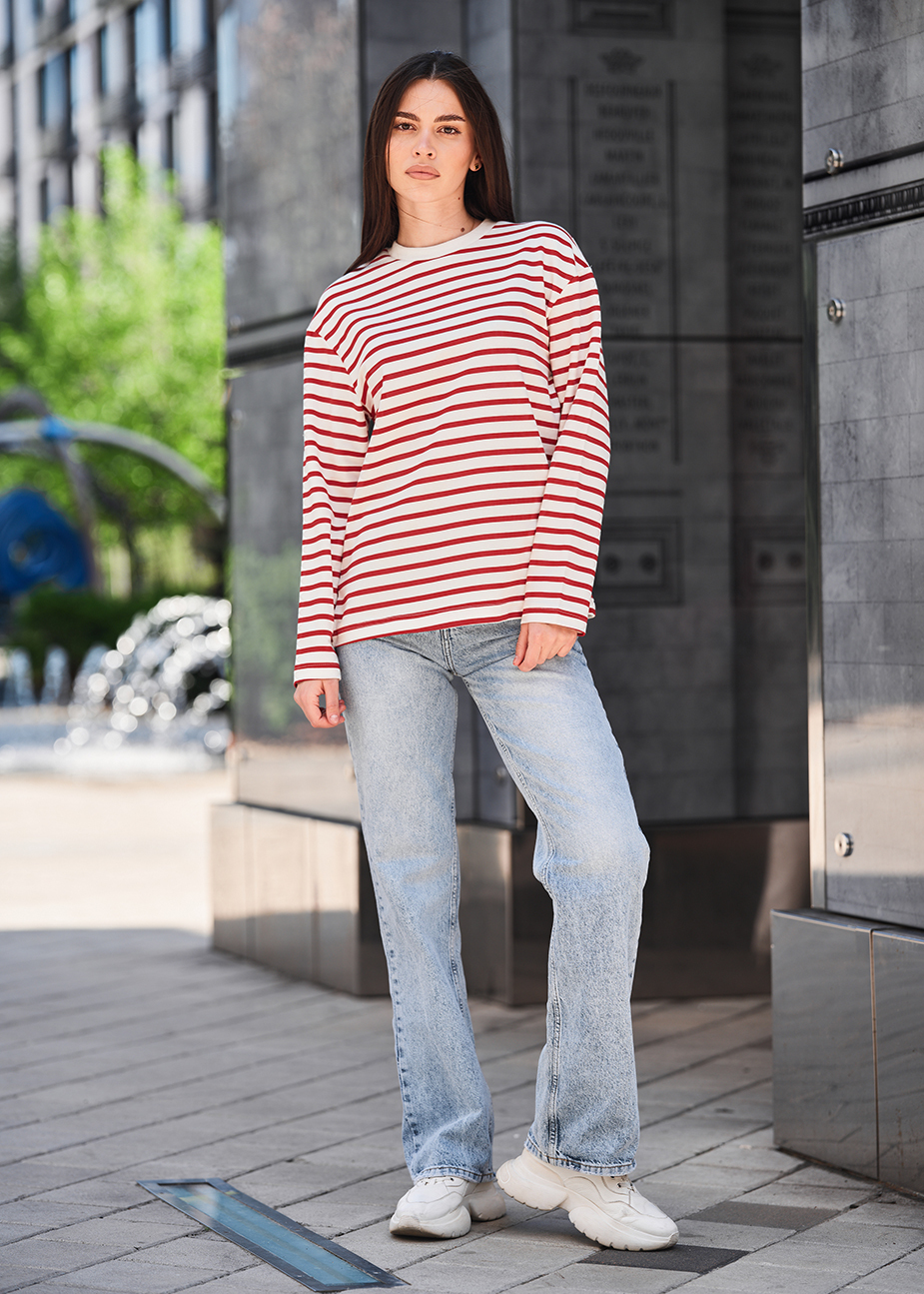 Bluză de damă Staff os stripes white & red