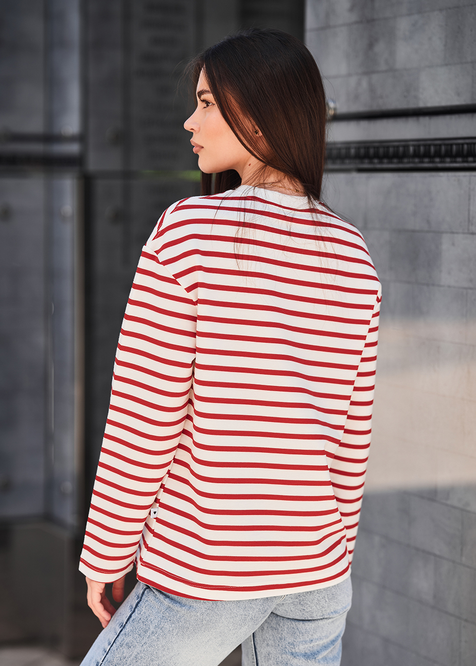Bluză de damă Staff os stripes white & red