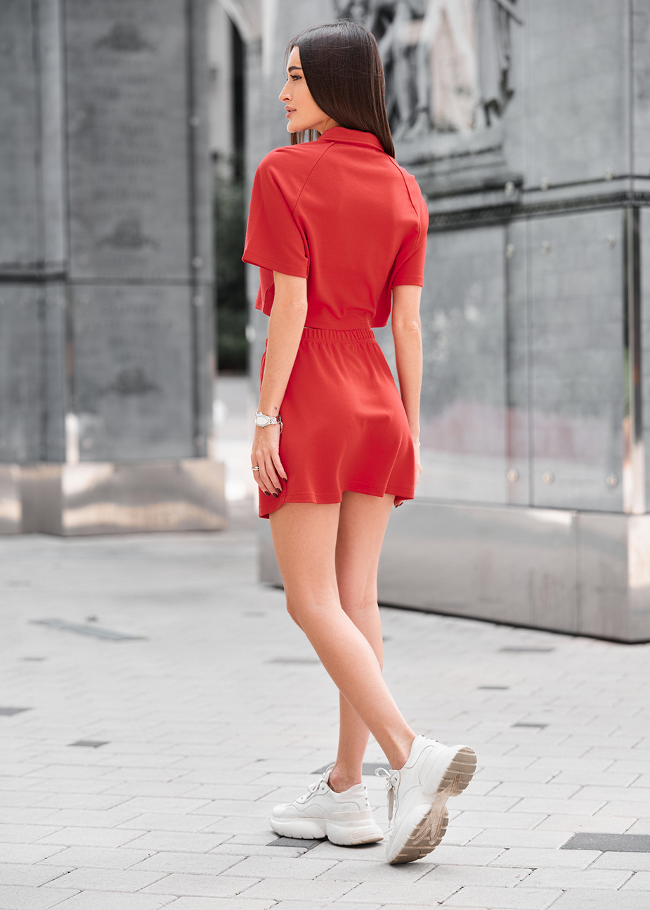 Set polo + fustă de vară de damă Staff red