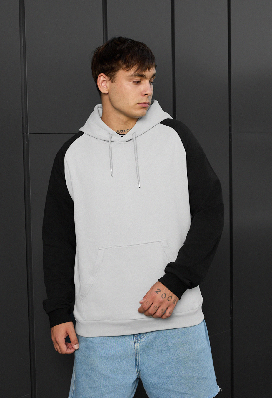 Hanorac Staff light gay & black oversize