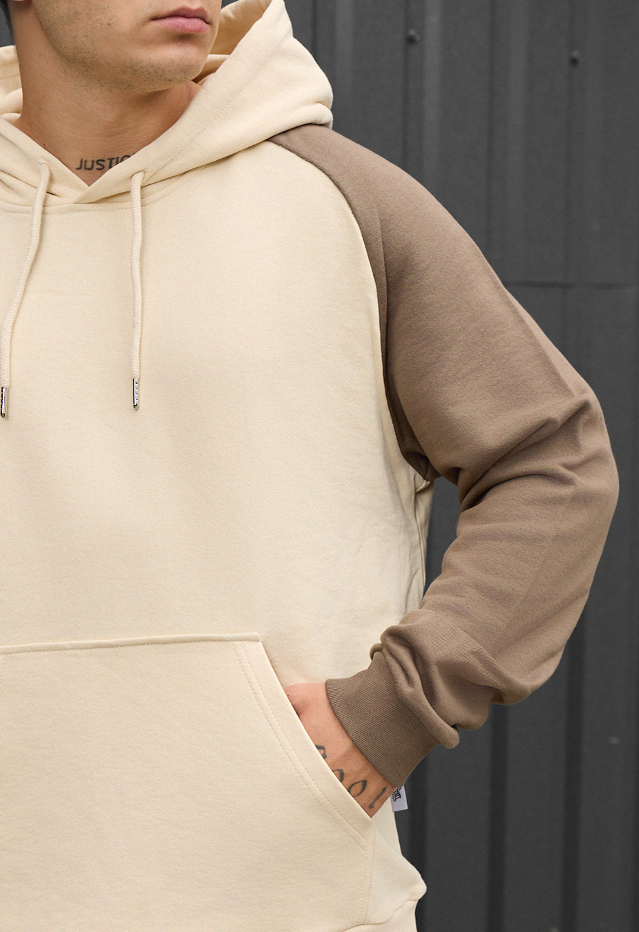 Hanorac Staff milk & brown oversize