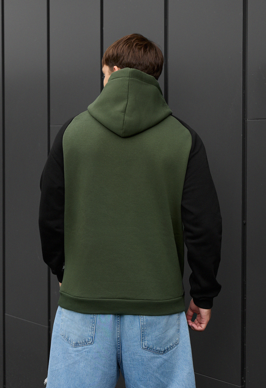 Hanorac Staff khaki & black oversize fleece