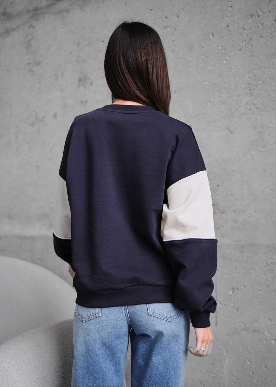 Bluză de trening de damă Staff of navy & light beige oversize