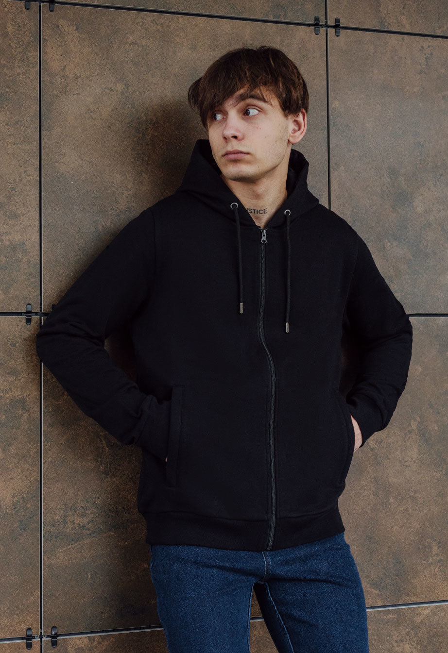 Hanorac cu fermoar Staff black zip