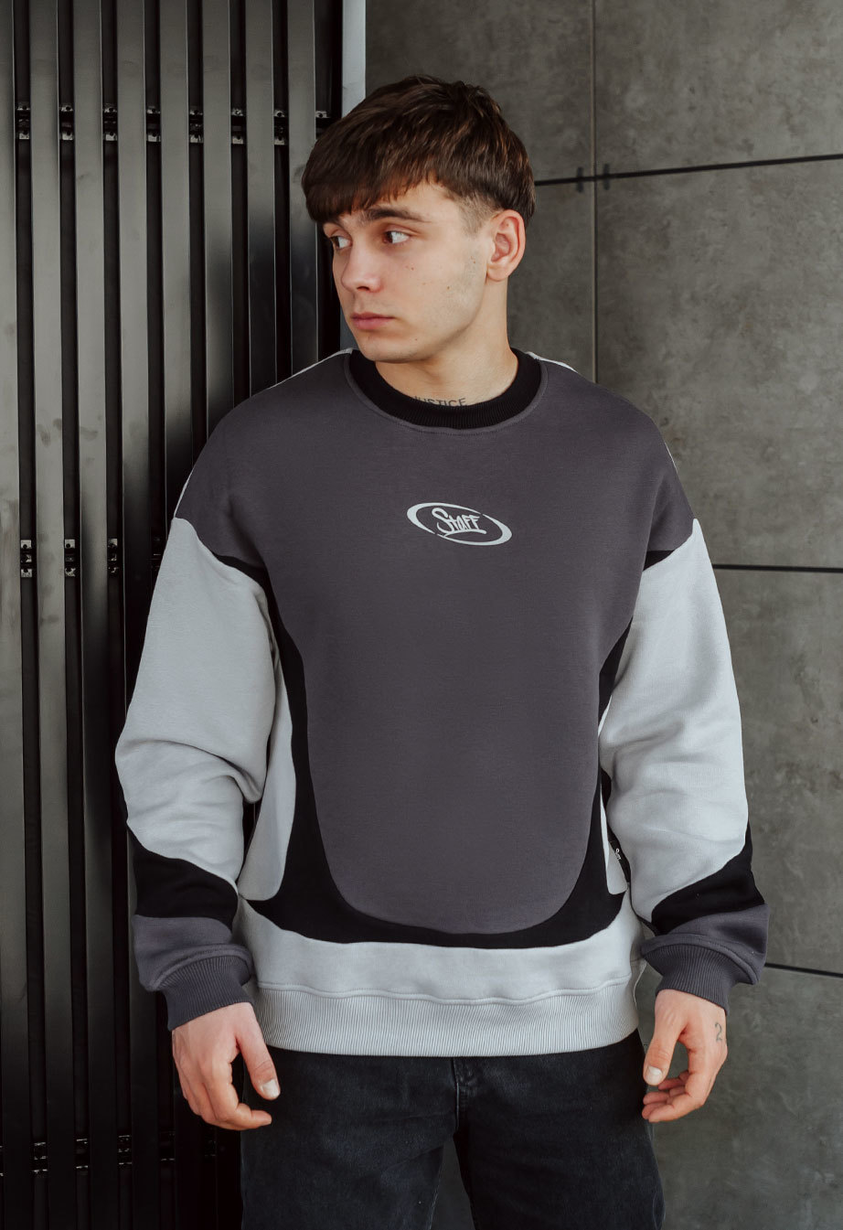 Bluză de trening Staff logo colorblock2 oversize fleece
